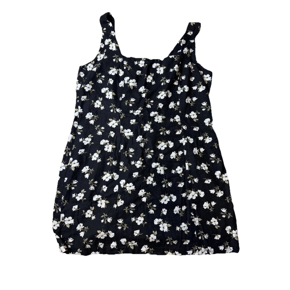 Old Navy Dress Womens XL Floral Sleeveless Sundress Linen Blend Summer Casual